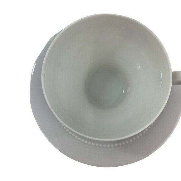 Eschenbach China Tea Cup & Saucer Bavaria Germany White Pink Flower Beaded Trim - Picture 8 of 9